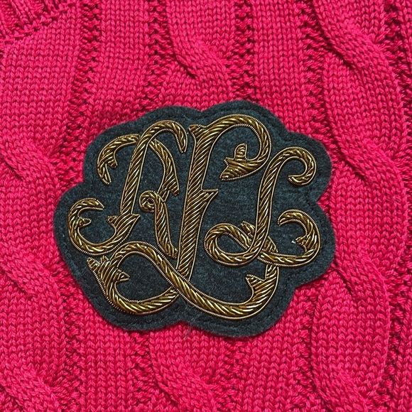 Ralph Lauren red cable knit sweater, NWT - Picture 2 of 9